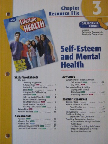 (image for) Lifetime Health Chapter Resource File 3 (CA)(P)