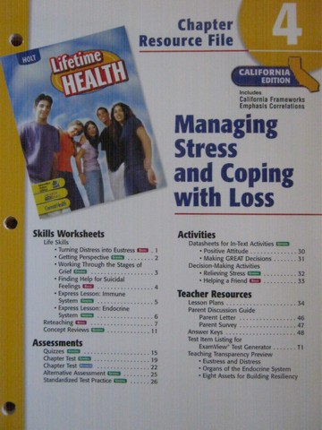 (image for) Lifetime Health Chapter Resource File 4 (CA)(P)