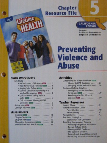 (image for) Lifetime Health Chapter Resource File 5 (CA)(P)
