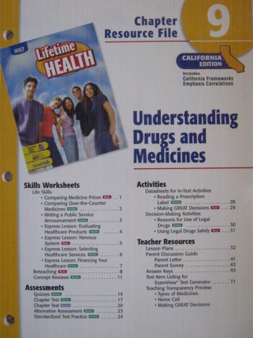 (image for) Lifetime Health Chapter Resource File 9 (CA)(P)