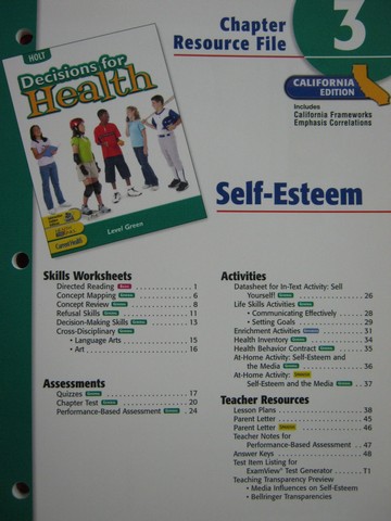 (image for) Decisions for Health Level Green Chapter Resource File 3 (CA)(P)