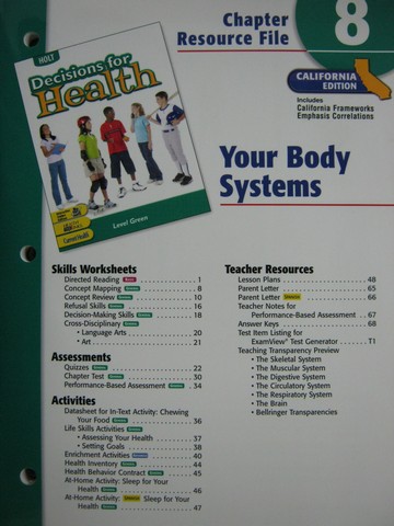 (image for) Decisions for Health Level Green Chapter Resource File 8 (CA)(P)