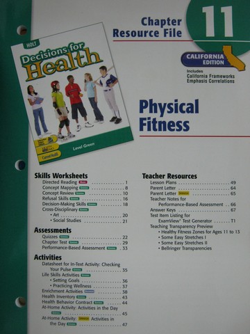 (image for) Decisions for Health Level Green Chapter Resource File 11 (CA)(P