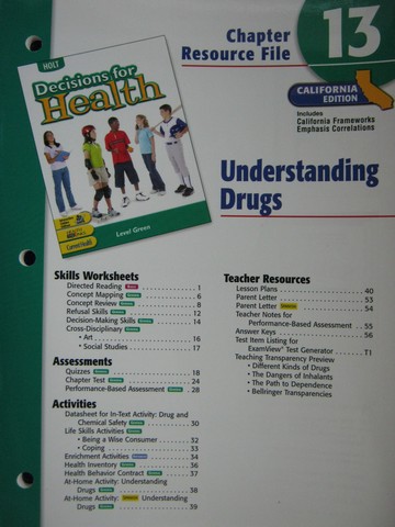 (image for) Decisions for Health Level Green Chapter Resource File 13 (CA)(P
