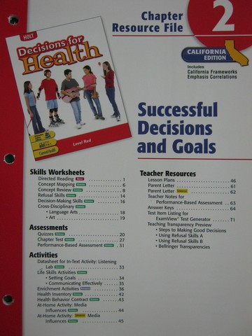 (image for) Decisions for Health Level Red Chapter Resource File 2 (CA)(P)