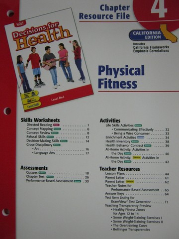 (image for) Decisions for Health Level Red Chapter Resource File 4 (CA)(P)