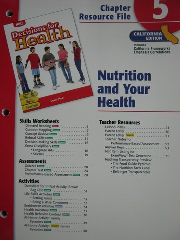 (image for) Decisions for Health Level Red Chapter Resource File 5 (CA)(P)