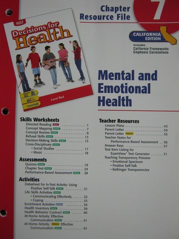 (image for) Decisions for Health Level Red Chapter Resource File 7 (CA)(P)