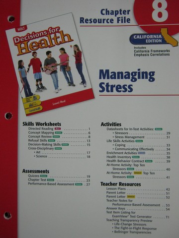 (image for) Decisions for Health Level Red Chapter Resource File 8 (CA)(P)