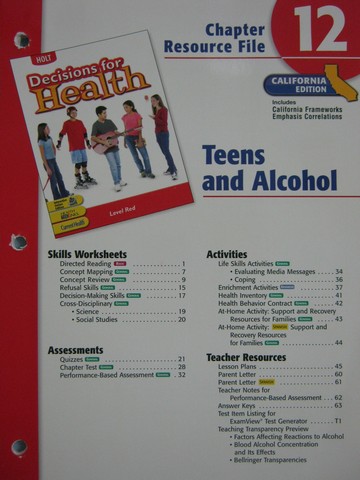 (image for) Decisions for Health Level Red Chapter Resource File 12 (CA)(P)