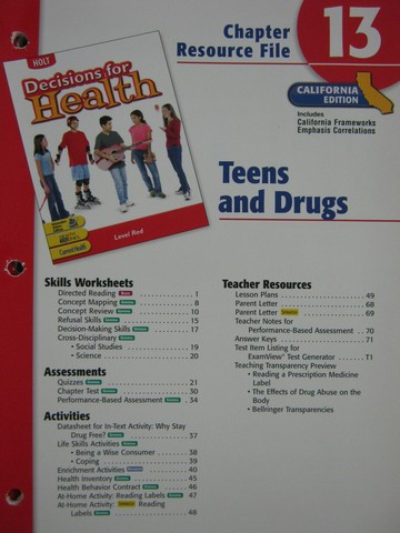 (image for) Decisions for Health Level Red Chapter Resource File 13 (CA)(P)