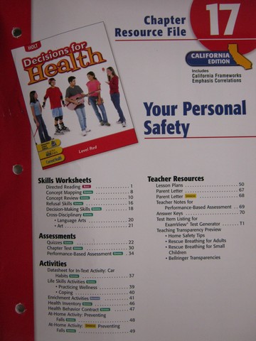 (image for) Decisions for Health Level Red Chapter Resource File 17 (CA)(P)