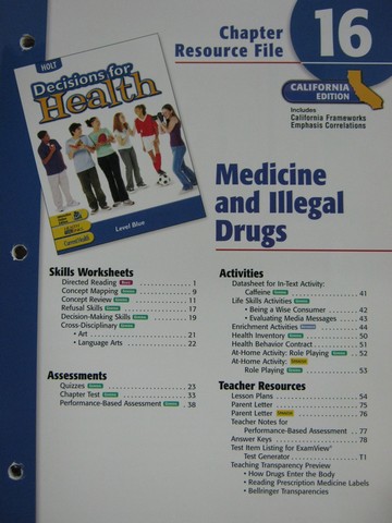 (image for) Decisions for Health Level Blue Chapter Resource File 16 (CA)(P)