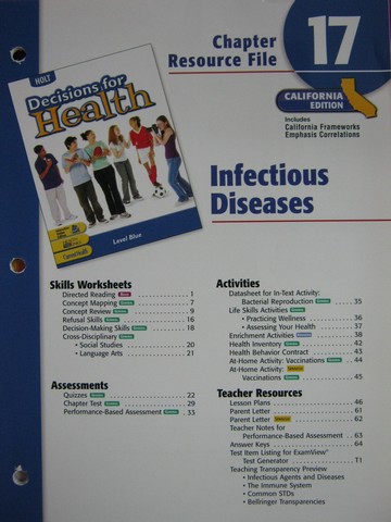 (image for) Decisions for Health Level Blue Chapter Resource File 17 (CA)(P)