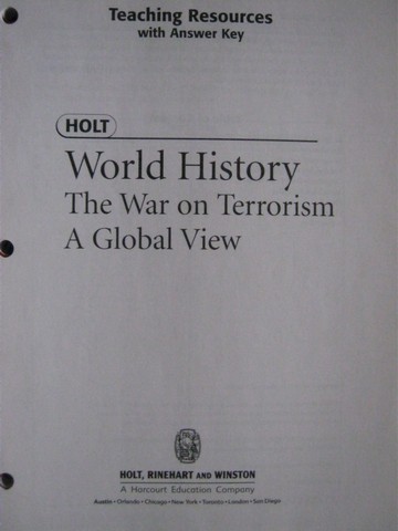 (image for) World History The War on Terrorism Teaching Resources (P)