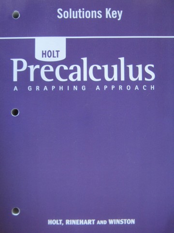 (image for) Precalculus A Graphing Approach Solutions Key (P)