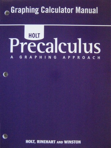 (image for) Precalculus A Graphing Approach Graphing Calculator Manual (P)