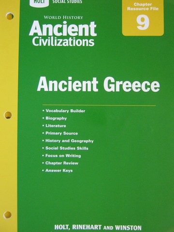 (image for) Ancient Civilizations Chapter 9 Resource File (P)