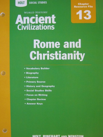 (image for) Ancient Civilizations Chapter 13 Resource File (P)