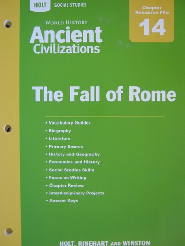(image for) Ancient Civilizations Chapter 14 Resource File (P)
