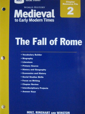 (image for) Medieval to Early Modern Times Chapter 2 Resource File (P)