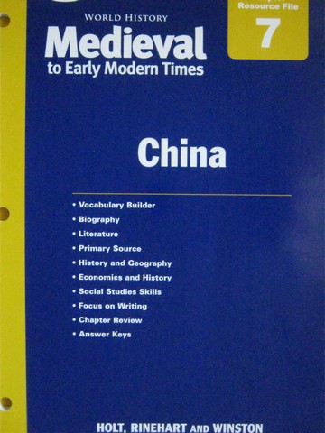 (image for) Medieval to Early Modern Times Chapter 7 Resource File (P)