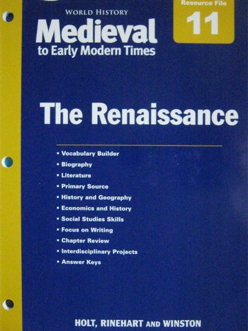 (image for) Medieval to Early Modern Times Chapter 11 Resource File (P)