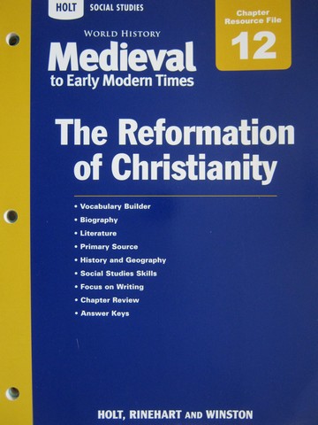 (image for) Medieval to Early Modern Times Chapter 12 Resource File (P)