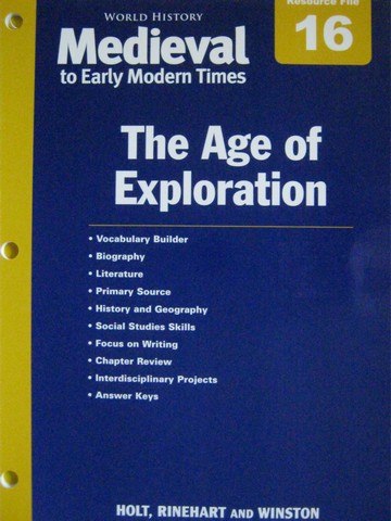 (image for) Medieval to Early Modern Times Chapter 16 Resource File (P)