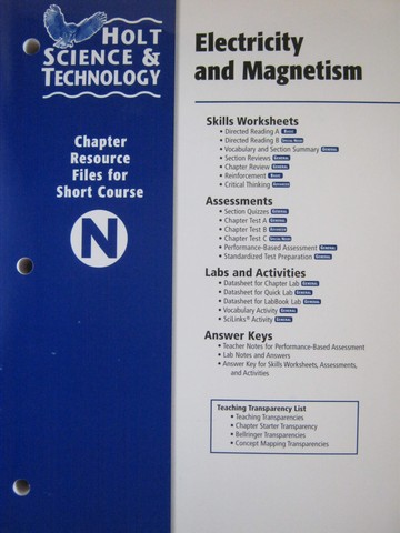 (image for) Electricity & Magnetism Chapter Resource Files (TE)(P)