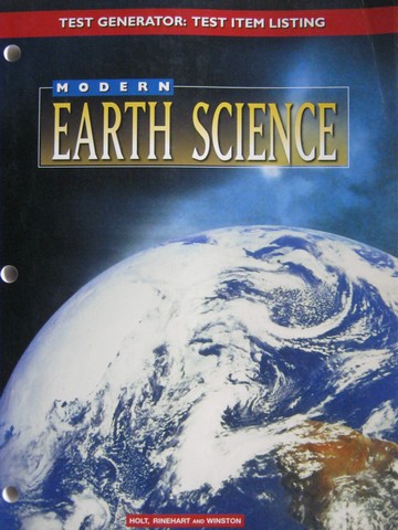 (image for) Modern Earth Science Test Generator Test Item Listing (P)