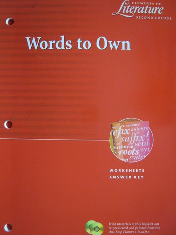 (image for) Elements of Literature 2nd Course Words to Own (P)