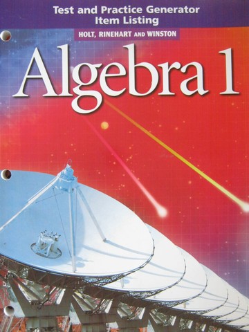 (image for) Algebra 1 Test & Practice Generator Item Listing (P) - Click Image to Close