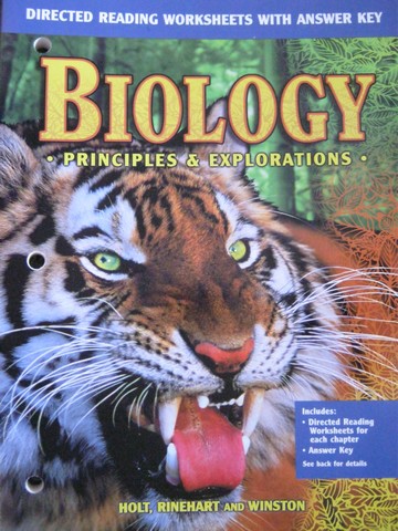 (image for) Biology Principles & Explorations Directed Reading Worksheet (P)