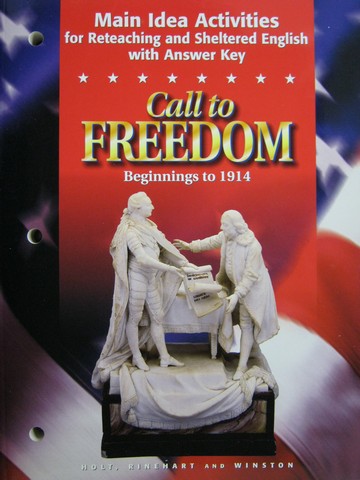 (image for) Call to Freedom Beginnings to 1914 Main Idea Activities (P)