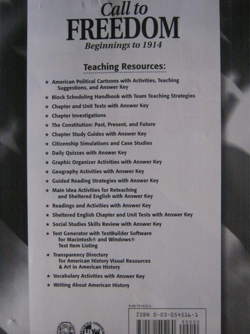 (image for) Call To Freedom Beginnings to 1914 Teaching Resources (TE)(Pk)
