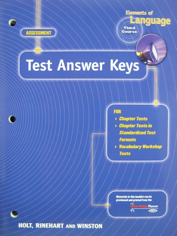 (image for) Elements of Language 3rd Crs Test Answer Keys (P)