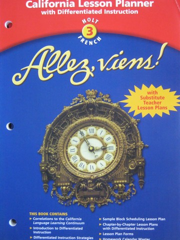 (image for) Allez, viens! 3 California Lesson Planner (CA)(P) by Canales,