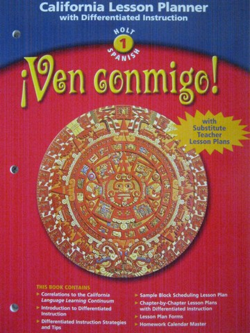 (image for) Ven conmigo! 1 California Lesson Planner (CA)(P) by Tomlinson,