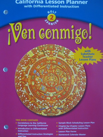 (image for) Ven conmigo! 2 California Lesson Planner (CA)(P) by Strickland,