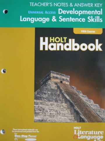 (image for) Developmental Language & Sentence Skills TE 5th Course (TE)(P) - Click Image to Close