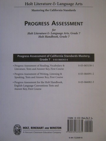 (image for) Progress Assessment Pack 1st Course (CA)(Pk) - Click Image to Close