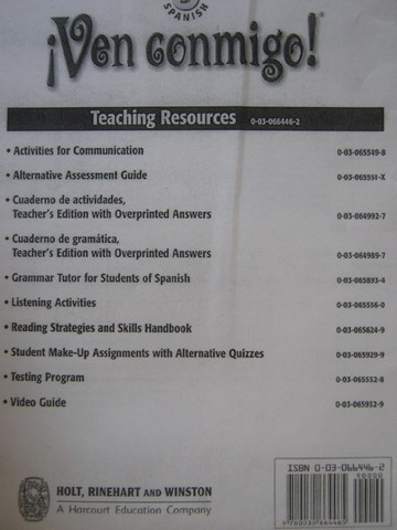 (image for) Ven conmigo! 3 Teaching Resources (TE)(Pk) - Click Image to Close
