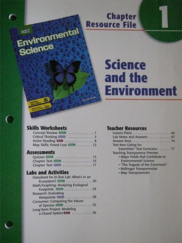(image for) Holt Environmental Science Chapter Resource File 1 (P)