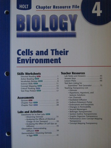 (image for) Holt Biology Chapter Resource File 4 (P)