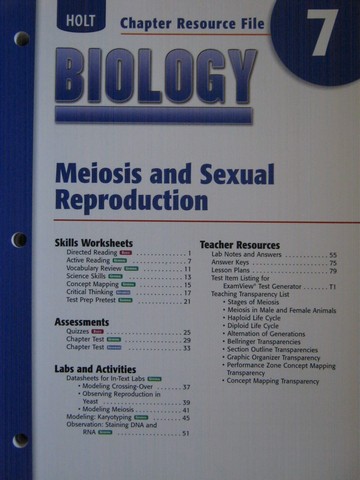 (image for) Holt Biology Chapter Resource File 7 (P)