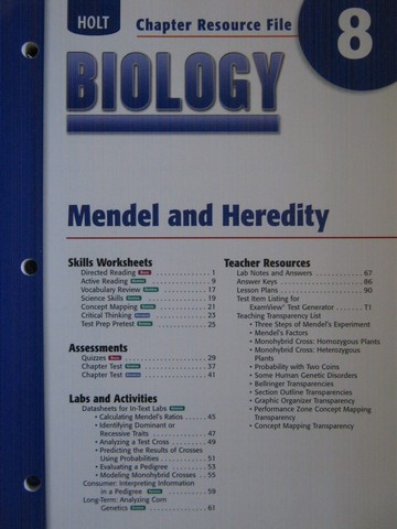 (image for) Holt Biology Chapter Resource File 8 (P)