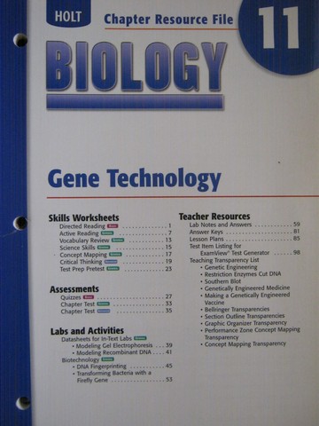 (image for) Holt Biology Chapter Resource File 11 (P)