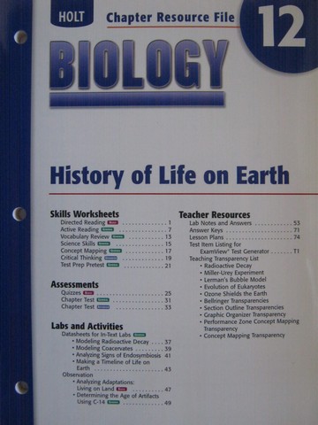 (image for) Holt Biology Chapter Resource File 12 (P)