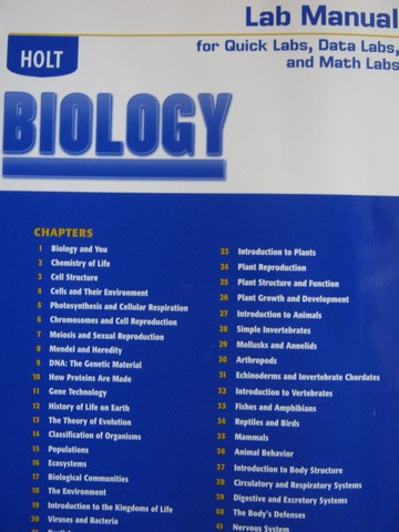 (image for) Holt Biology Lab Manual for Quick Labs Data Labs & Math (P)